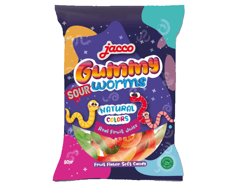 Jacco Jelly Gummy Worms SOUR taste